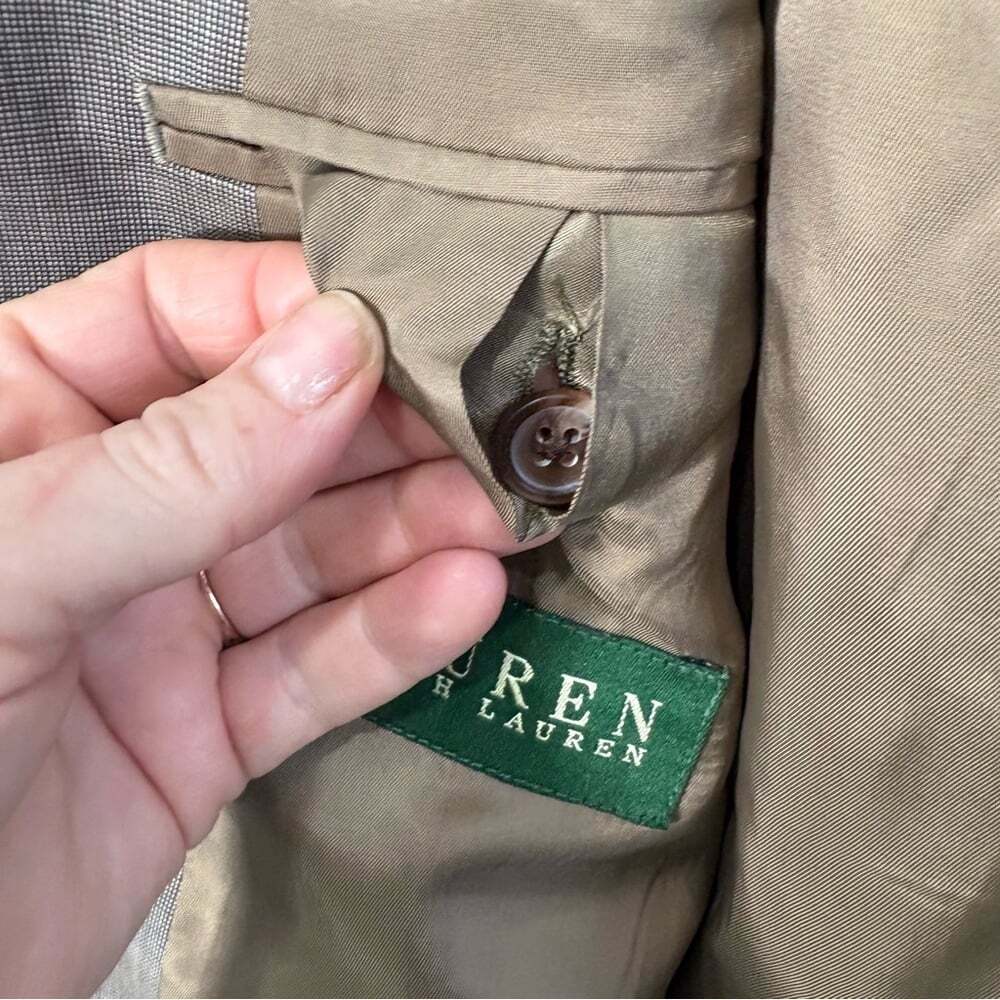 Lauren Ralph Lauren Blazer Wool Sport Coat Classic Neutral 48R - Picture 10 of 12